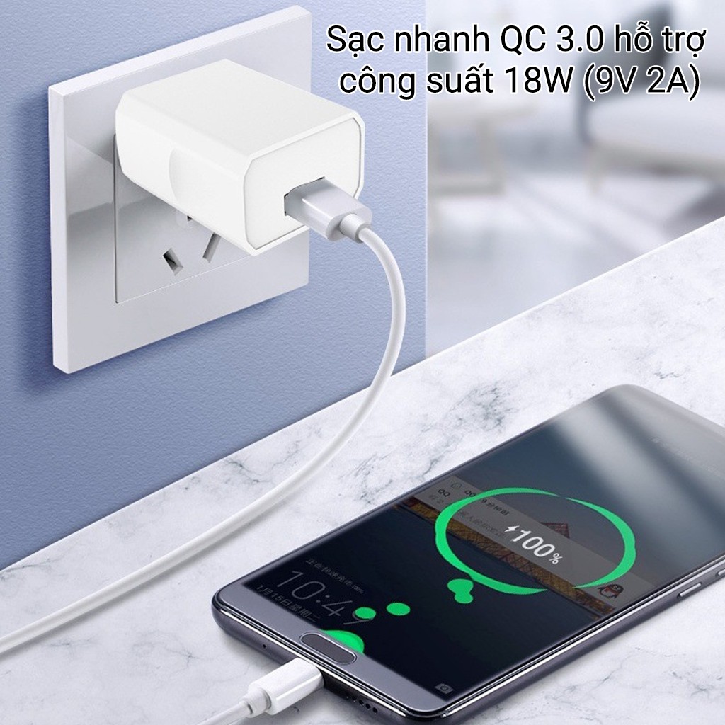 Cốc Sạc Nhanh QC 3.0 18W CS23 9V 2A