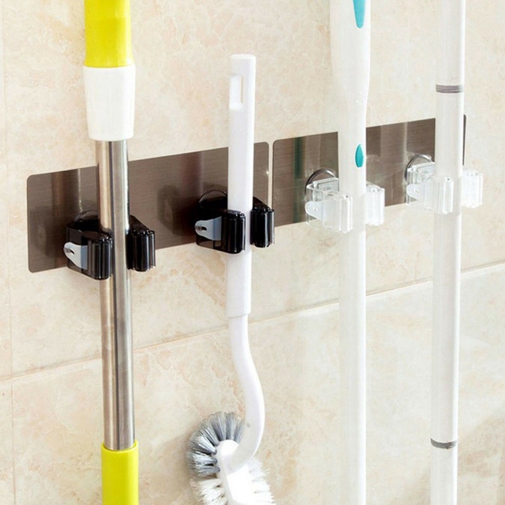 Móc dán tường giá đỡ treo chổi và cây lau nhà