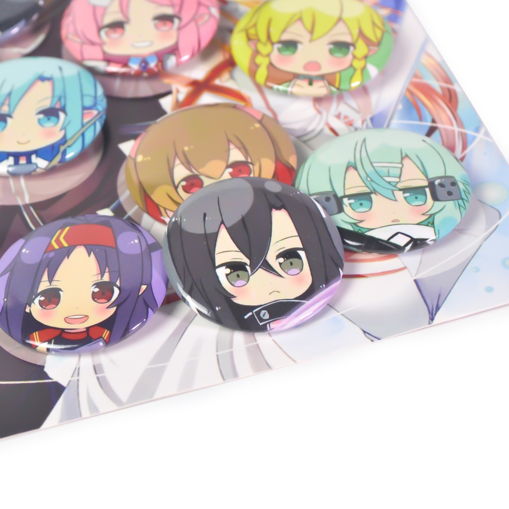 Bộ 8 Chiếc Huy hiệu Anime 3.2cm - Sword Art Online [PKA] [KS19]