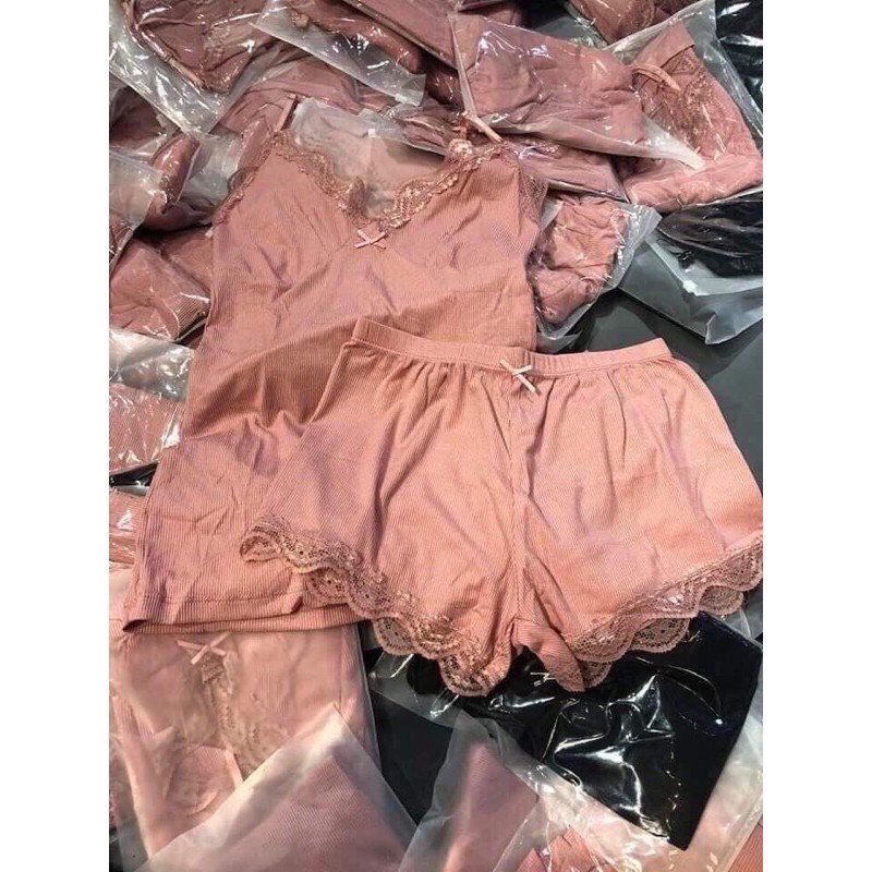 Đồ ngủ sexxy/ Đồ ngủ 2 dây phối ren, chất liệu thun borip cao cấp, kèm quần siêu kute, free size dưới 60kg | BigBuy360 - bigbuy360.vn
