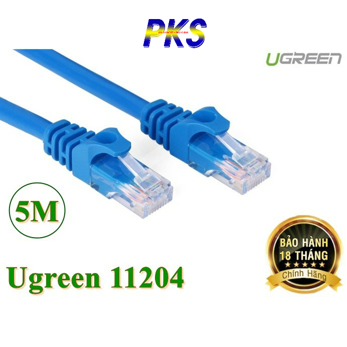 Dây mạng bấm sẵn 2 đầu Cat6 UTP Patch Cords dài 5M UGREEN NW102 11204