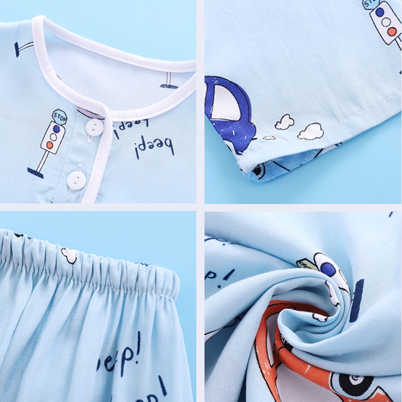 Bộ Đồ Ngủ In Hoạt Hình Dễ Thương Cho Bé Gái