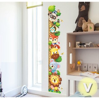 Decal dán tường Thước đo chiều cao hình thú
