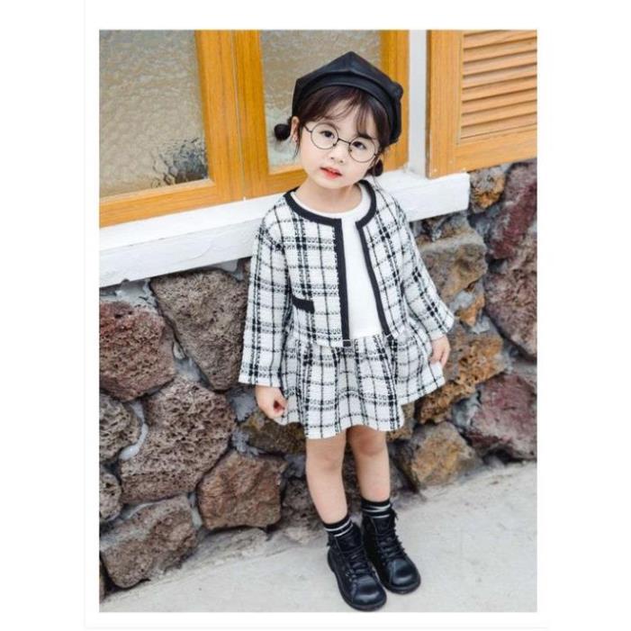 FREE SHIP CAM KẾT ĐẸP Váy cho bé gái cực kỳ sang chảnh - Áo khoác ngoài + váy trong liền HONGVY BABY [DAN]