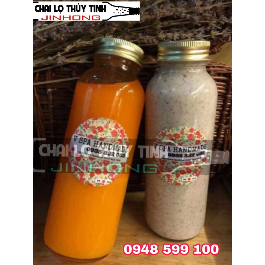 CHAI THỦY TINH TRONG 310ML NẮP VẶN JH-10040