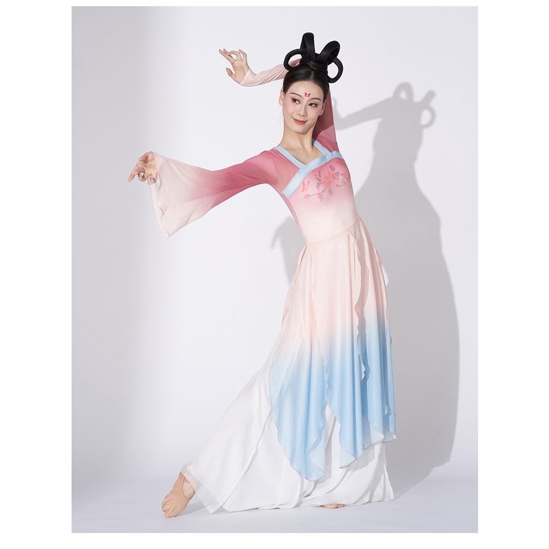 M &amp; E Đầm Sườn Xám Múa Bụng Cổ Điển Trung Hoa Dáng Dài Nhẹ Nhàng Thanh Lịch Rhyme Cho Nữ