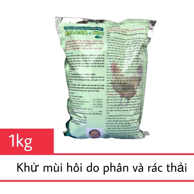 Men khử mùi sinh học BALASA (Túi 1kg)