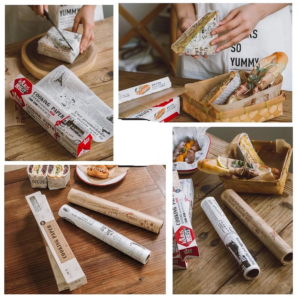 Giấy Nến Thấm Dầu Nhật Bản An Toàn Vệ Sinh Cuộn 8M Chống Bám Dính,Thấm Hút Dầu Mỡ Cực Tốt