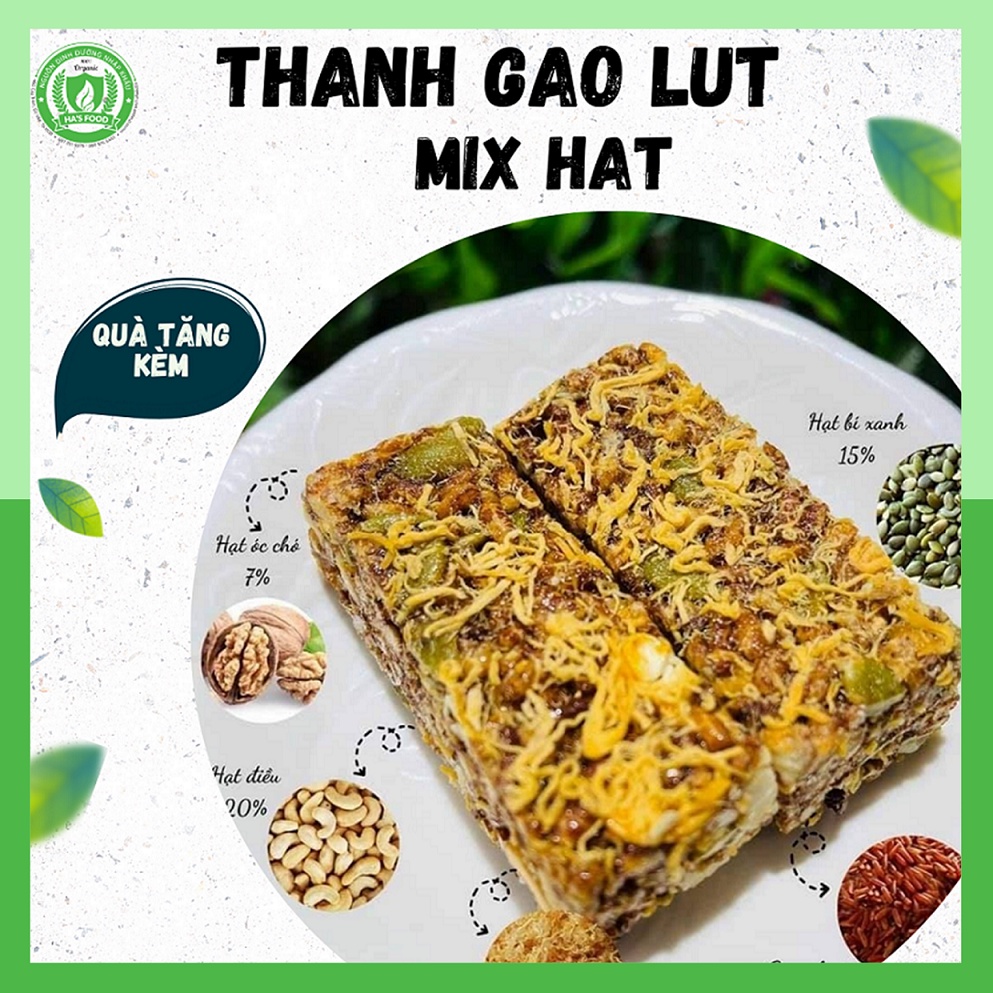 Thanh dinh dưỡng , bánh gạo lứt ngũ cốc hafood giúp ăn kiêng, giảm cân