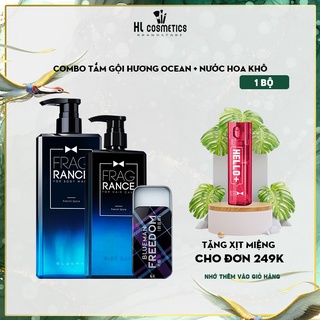 Bộ 3 Combo Sữa Tắm Nam Ocean & Dầu Gội Dưỡng Tóc & Nước Hoa Khô Hương Blue Lịch Lãm