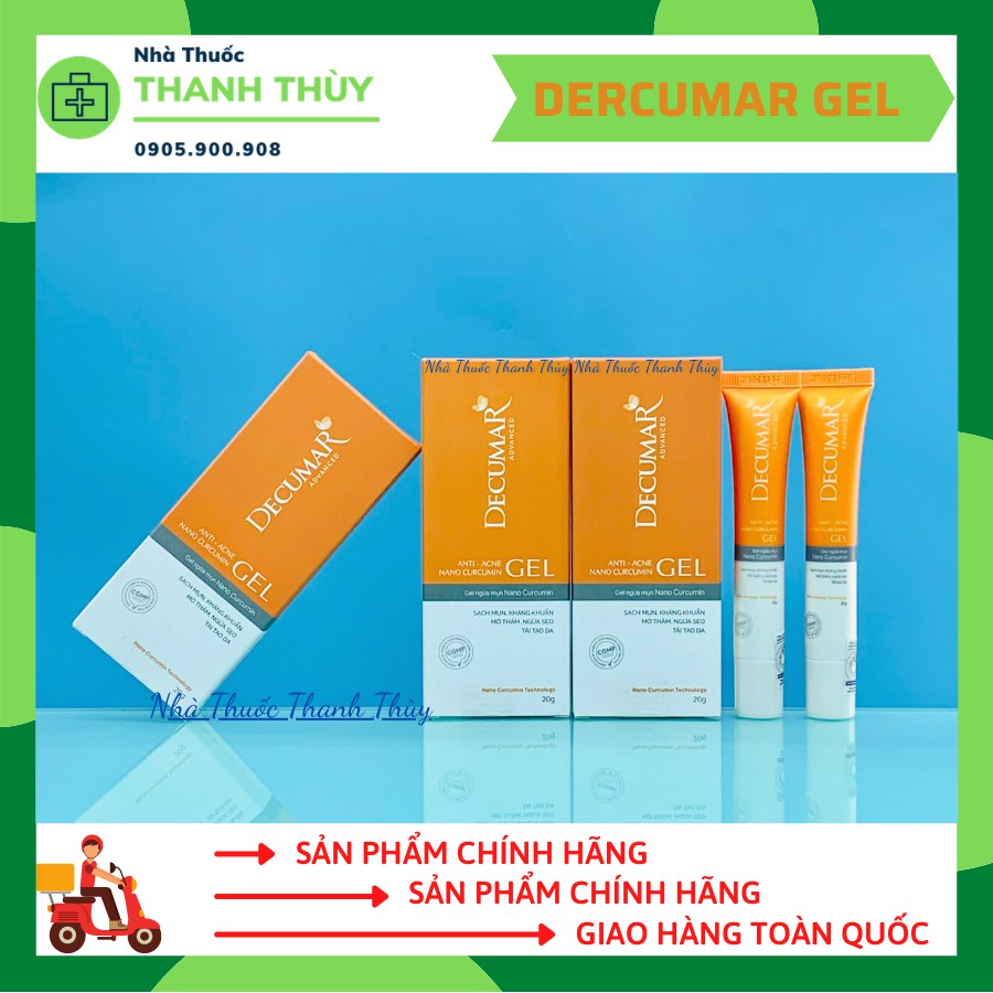 Kem Nghệ DECUMAR Gel [Tuýp 20g] Giúp Ngừa Mụn, Làm Mờ Sẹo, Vết Thâm, Giúp Da Mịn Màng, Tươi Tắn