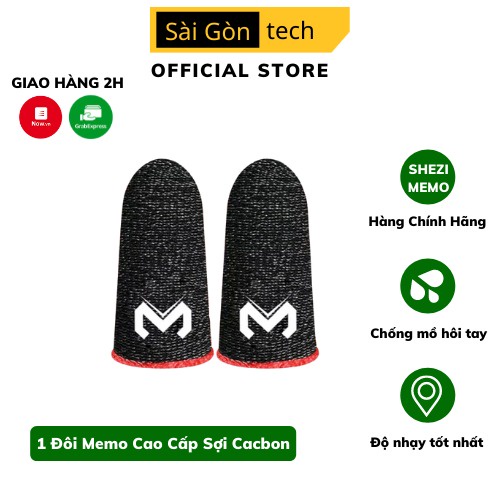 Găng tay chơi game Memo, Shezi sợi bạc cao cấp 2 ngón, Bao tay chống mồ hôi các ngón hiệu quả khi chơi game
