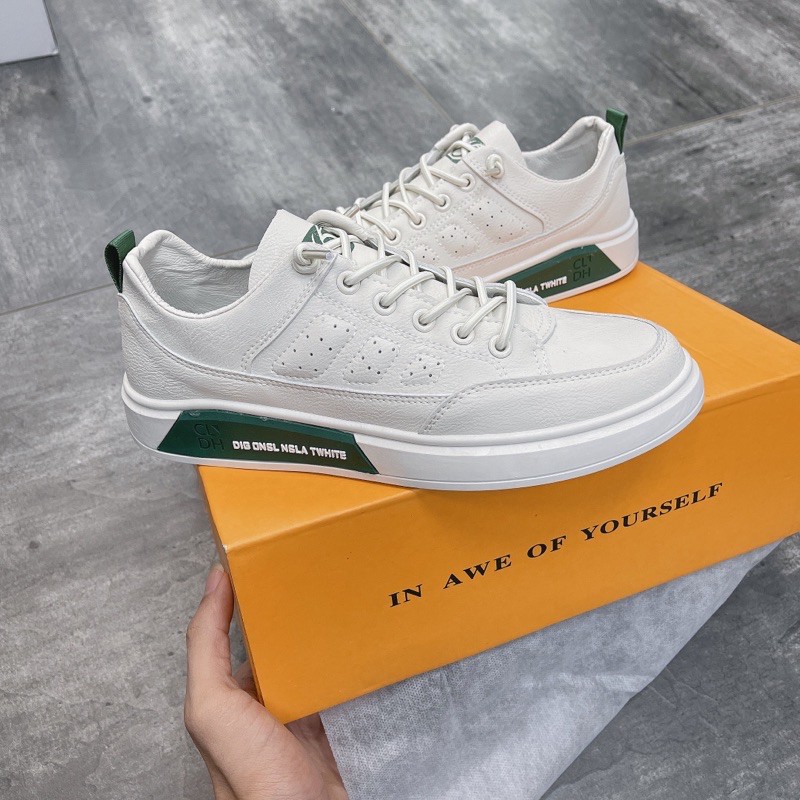 [NewColection] Giày thể thao nam, giày sneakers nam da mềm đế xanh Twhite L760 | BigBuy360 - bigbuy360.vn