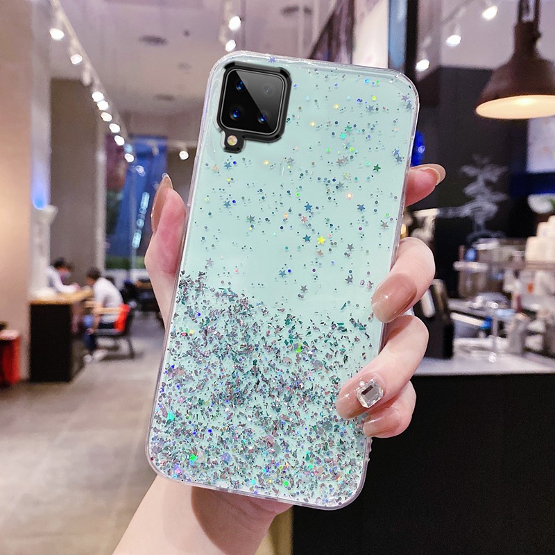 Ốp điện thoại silicon TPU mềm kim tuyến lấp lánh cho Samsung Galaxy A12 A42 5G