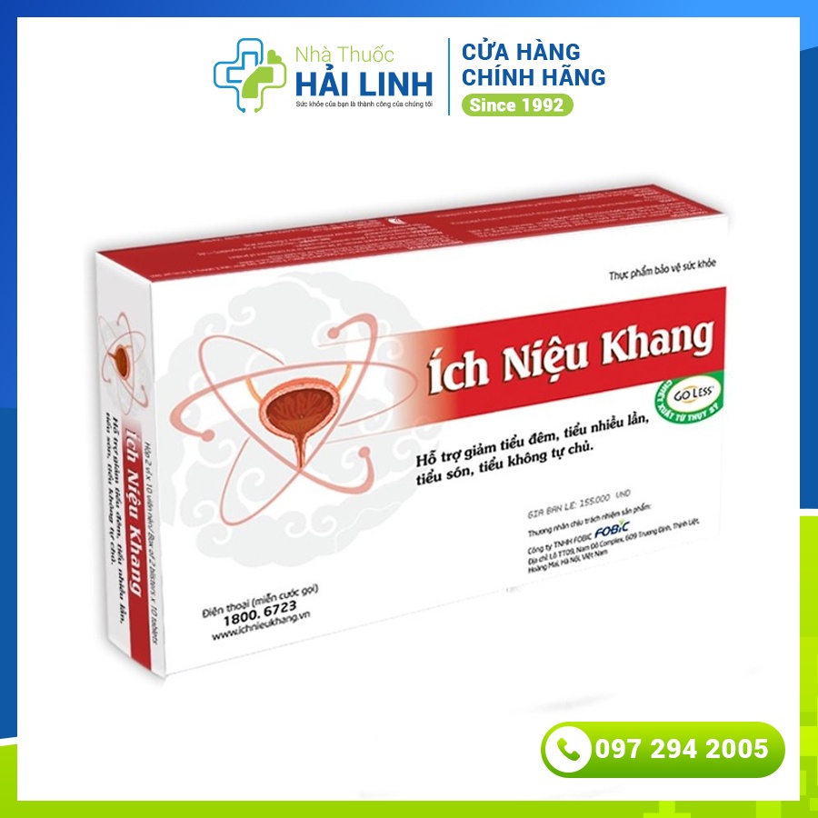 Hỗ trợ giảm tiểu đêm, tiểu nhiều lần, bổ thận Ích Niệu Khang