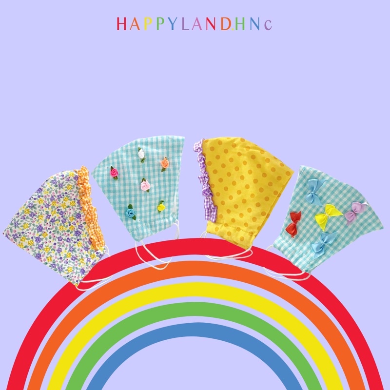 Khẩu trang vải hoạ tiết 2 lớp |Độc quyền HAPPYLAND.HNc