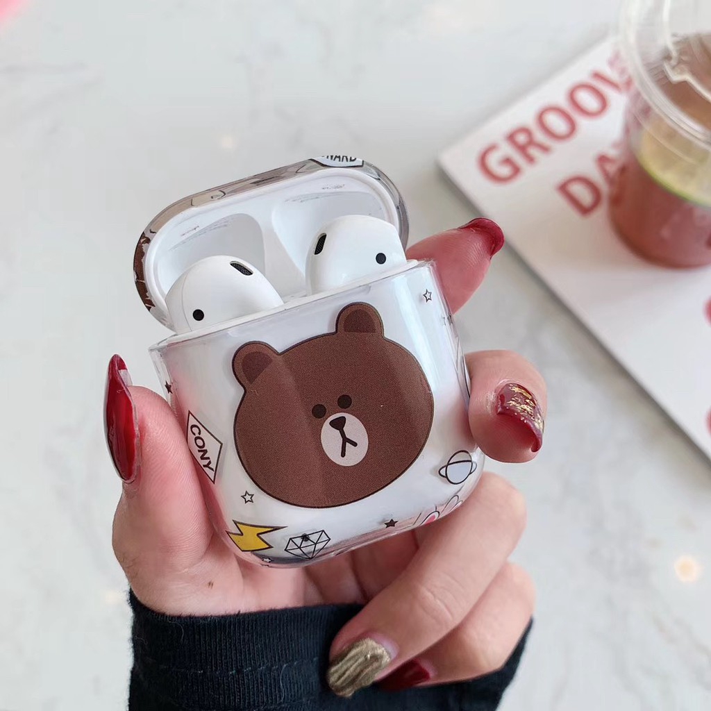 Hộp đựng tai nghe không dây Bluetooth hình gấu cute