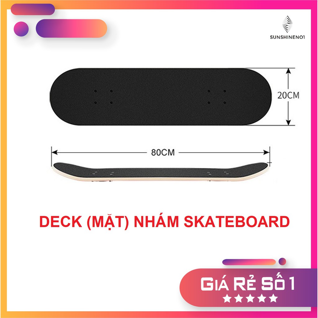 Mặt nhám của Ván trượt - Deck Ván Trượt - Gỗ phong 7 lớp