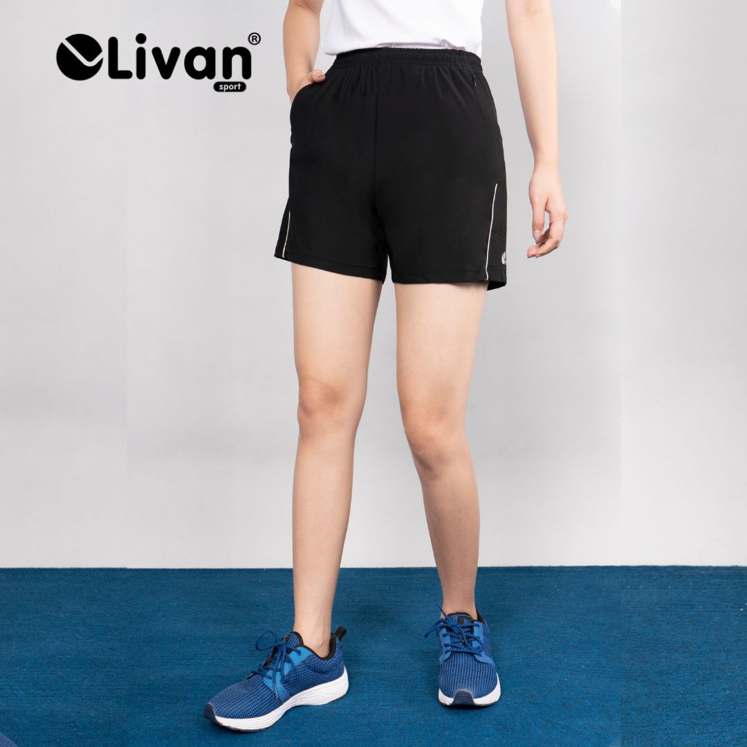 Quần Short Thể Thao Nữ Livan Sport Phối Viền Thoáng Khí Cao Cấp