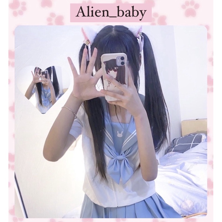 SẴN kẹp tóc tai mèo cosplay cute màu trắng