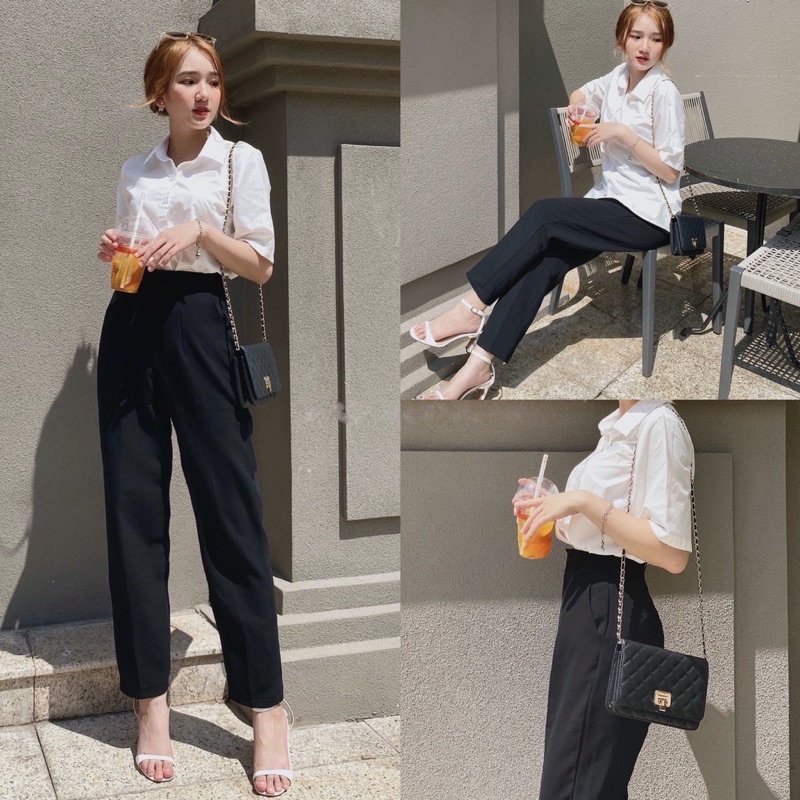 Quần Tây Baggy Công Sở Chun Sau Khoá Hông