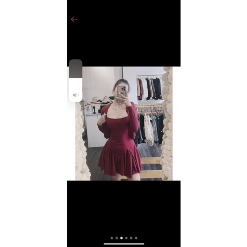 Set áo khoác kèm đầm dây xoè hàn quốc SE2