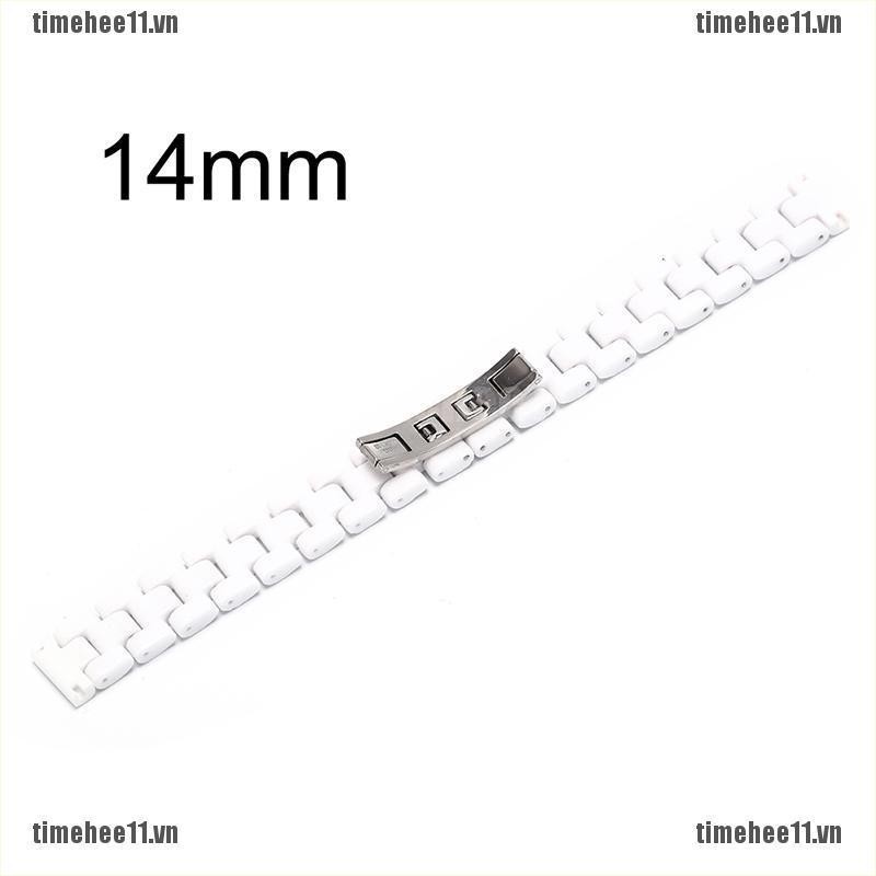 1 Dây Đeo Đồng Hồ Bằng Sứ Màu Trắng 14mm 16mm