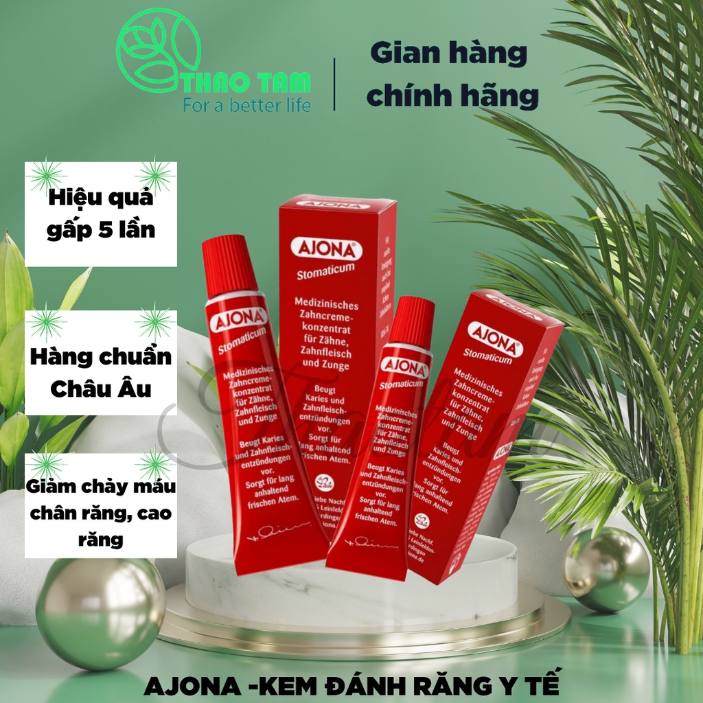 AJONA-Kem đánh răng Ajona 25ml nhập khẩu Đức-Loại bỏ cao răng, chống viêm lợi, hiệu qủa Thaotam.stor