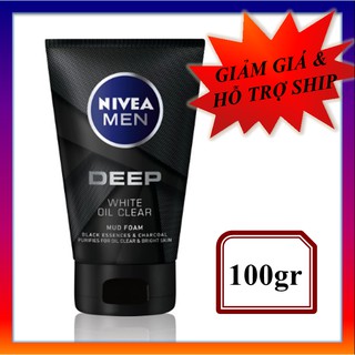 Sữa rửa mặt Nivea Men Deep White Oil Clear 100g