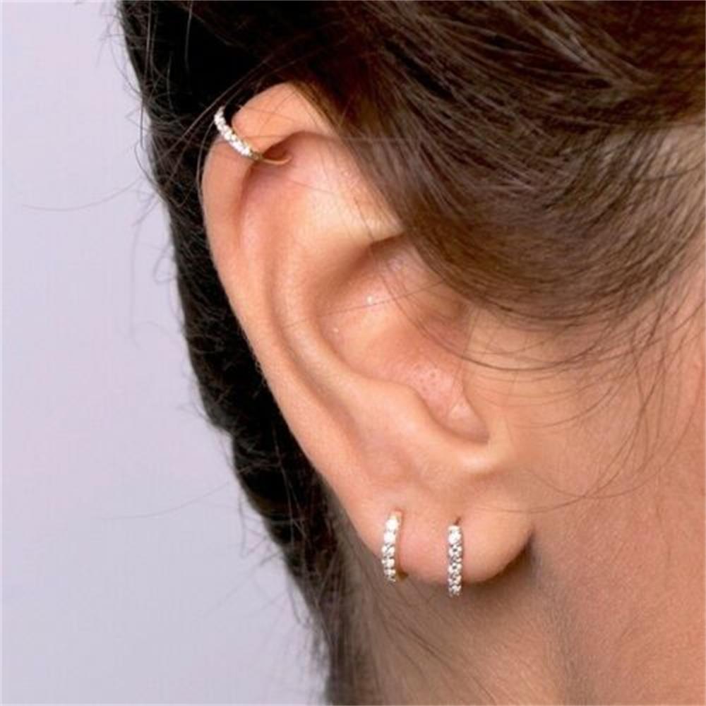 Bông tai đính đá zircon 8mm nhiều màu dành cho nam và nữ