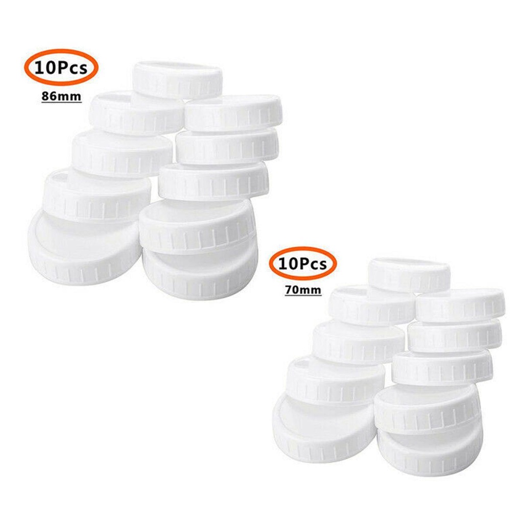 Bộ 10 Nắp Vít Nhựa Không Đường Viền Chuyên Dụng Cho Lọ Mason Jars