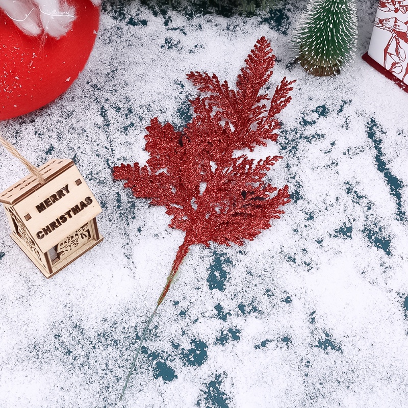 Set 5 Nhánh Lá Thông Kim Tuyến Nhiều Màu Trang Trí Cây Thông Noel