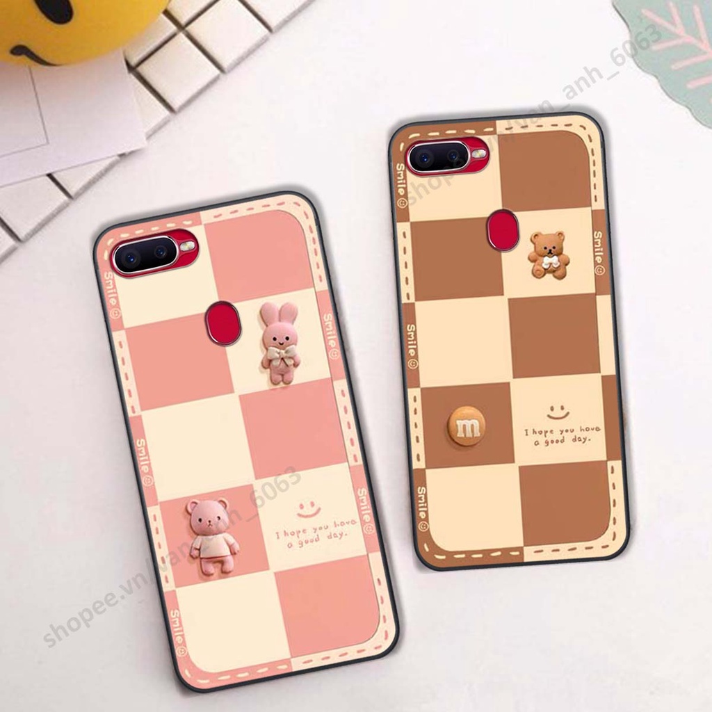Ốp lưng Oppo A5s / A7 / F9 / A12 hình gấu, kẹo dễ thương cute