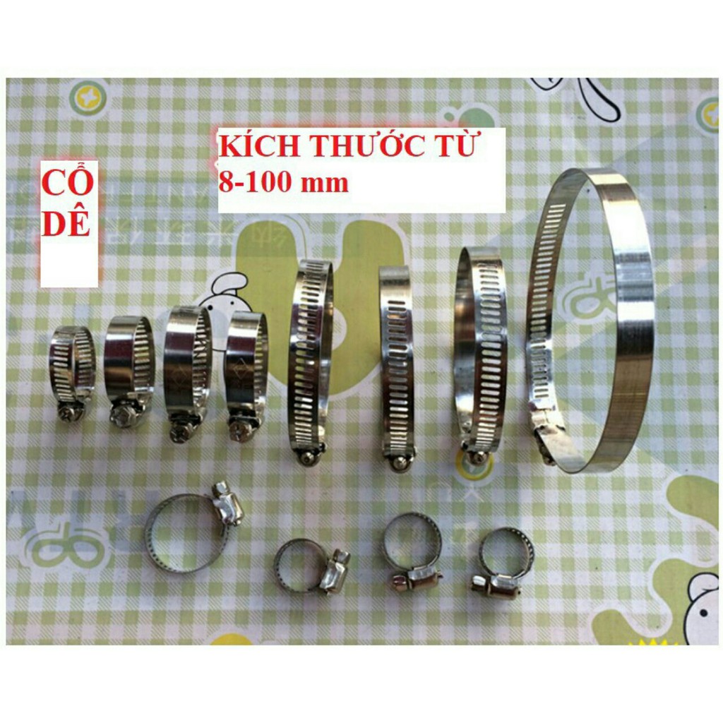 Cổ dê, đai xiết ống inox đủ size