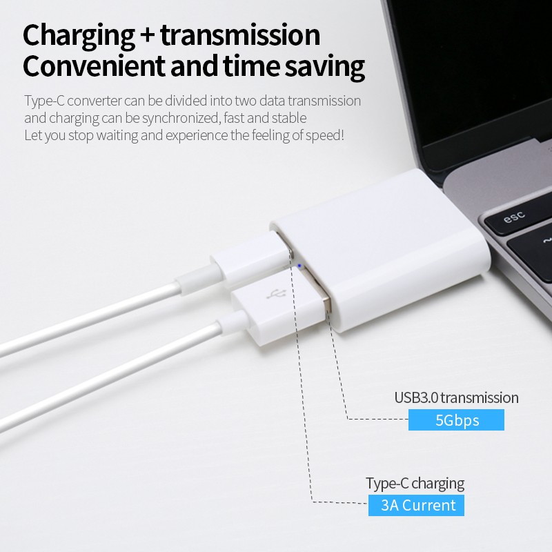 Đầu Chuyển Đổi Type C Sang Usb 3.0 Llano Dành Cho Macbook 12/ Pro Mới/ Xiaomi/ Huawei Matebook