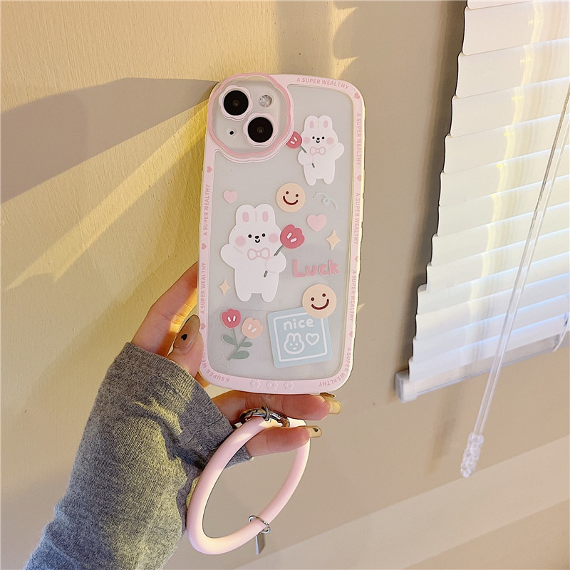 Ốp lưng iphone Ốp Điện Thoại Silicon In Họa Tiết Hoa Kèm Dây Đeo Cho Iphone 13Prp 11 / 12 / 13 / 7 / 8 / PLUS / PROMAX Dinuo case