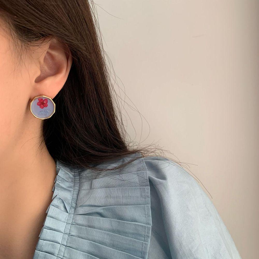 Vanes1 Bông Tai Hoa Khô Ngọt Ngào Sang Trọng|Bông Tai Thời Trang Retro Pháp Xinh Xắn Dành Cho Nữ