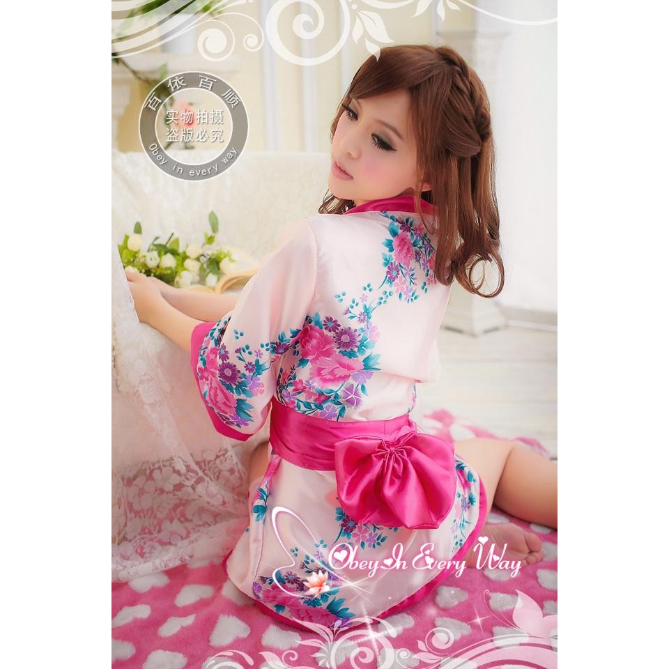 Đầm Ngủ Gợi Cảm Kimono Hồng MS613