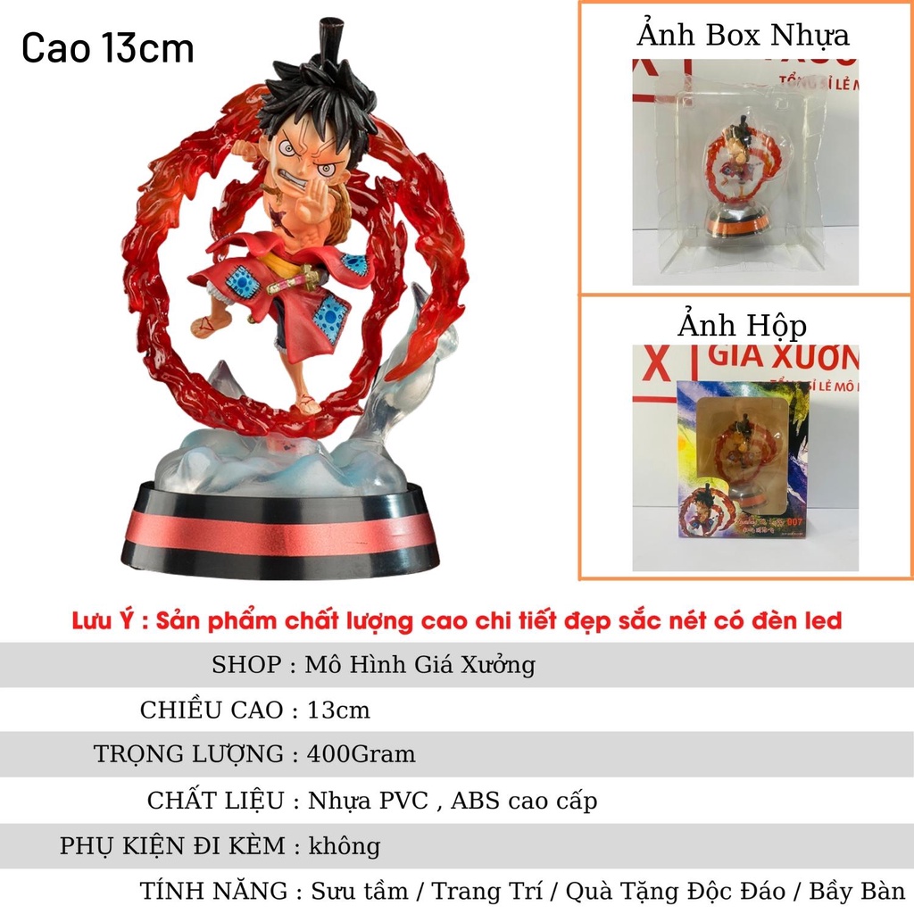 Mô Hình Monkey D. Luffy &quot;Mũ Rơm&quot; Có Đèn Led Cao 13cm Trạng Thái Chiến Đấu - Figure Tượng One Piece