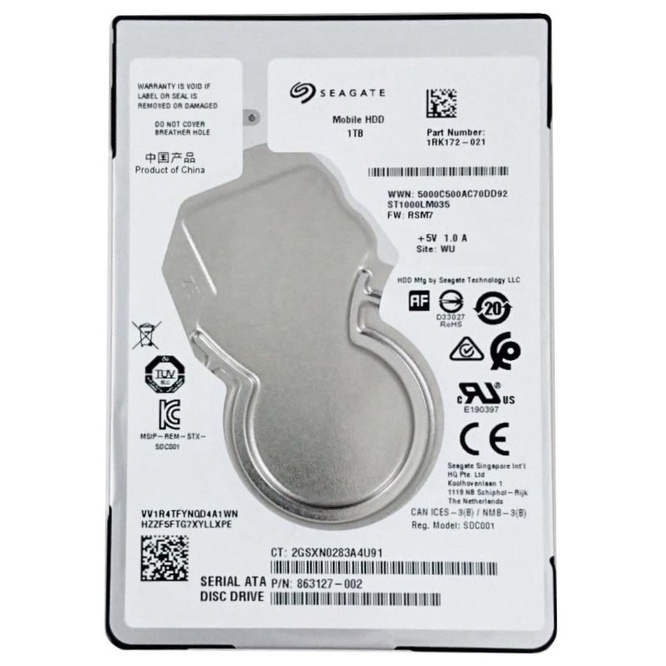 Ổ Cứng HDD Laptop Seagate 1TB 2.5 inch SATA3 6Gbs 128MB Chính Hãng - Bảo hành 24 tháng