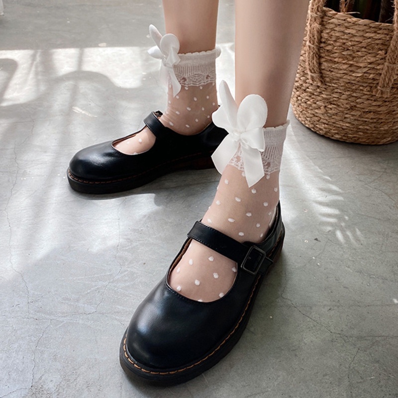 Đôi Vớ Trong Suốt Đính Tai Thỏ Phong Cách Lolita