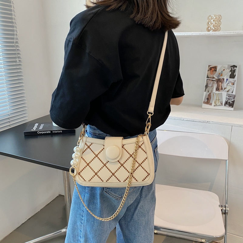 Túi xách đeo chéo nữ đẹp đi chơi 2 dây da thêu trần trám HY257