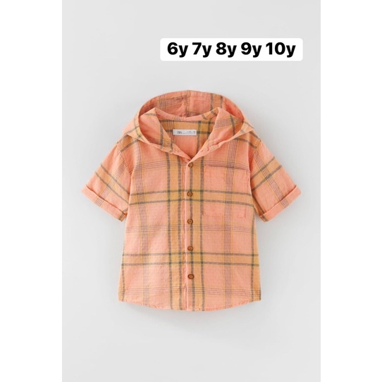 Áo sơmi kẻ mũ zara