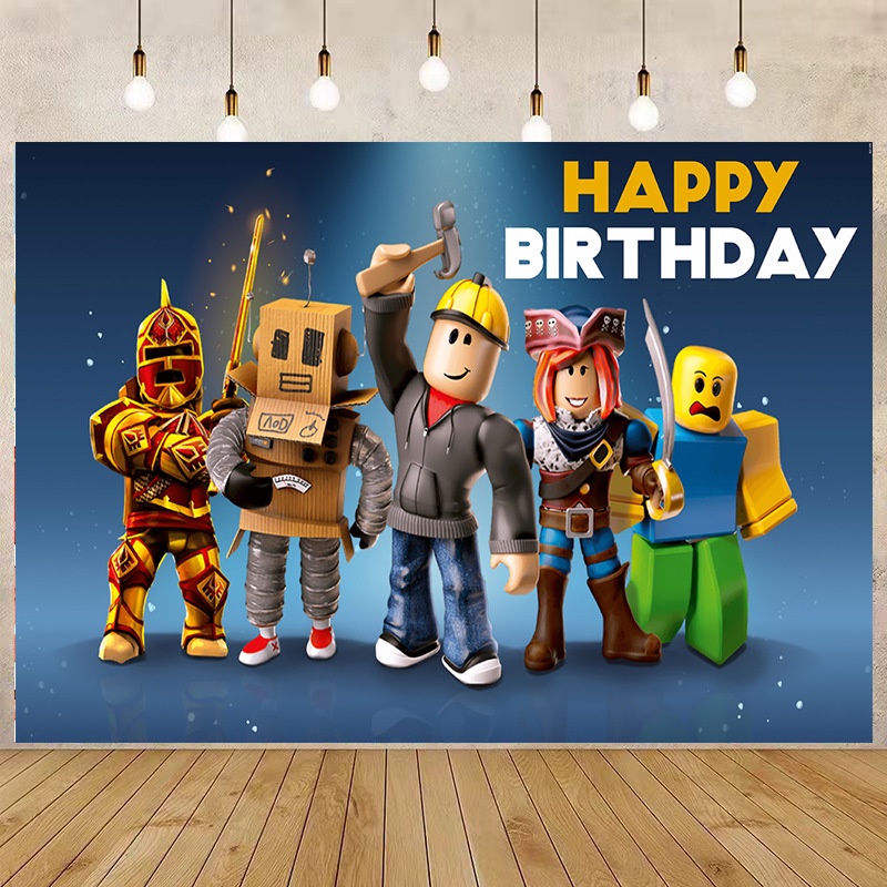 Dây Treo Tường Trang Trí Phông Nền Tiệc Sinh Nhật / Phòng Bé Hình Roblox DIY