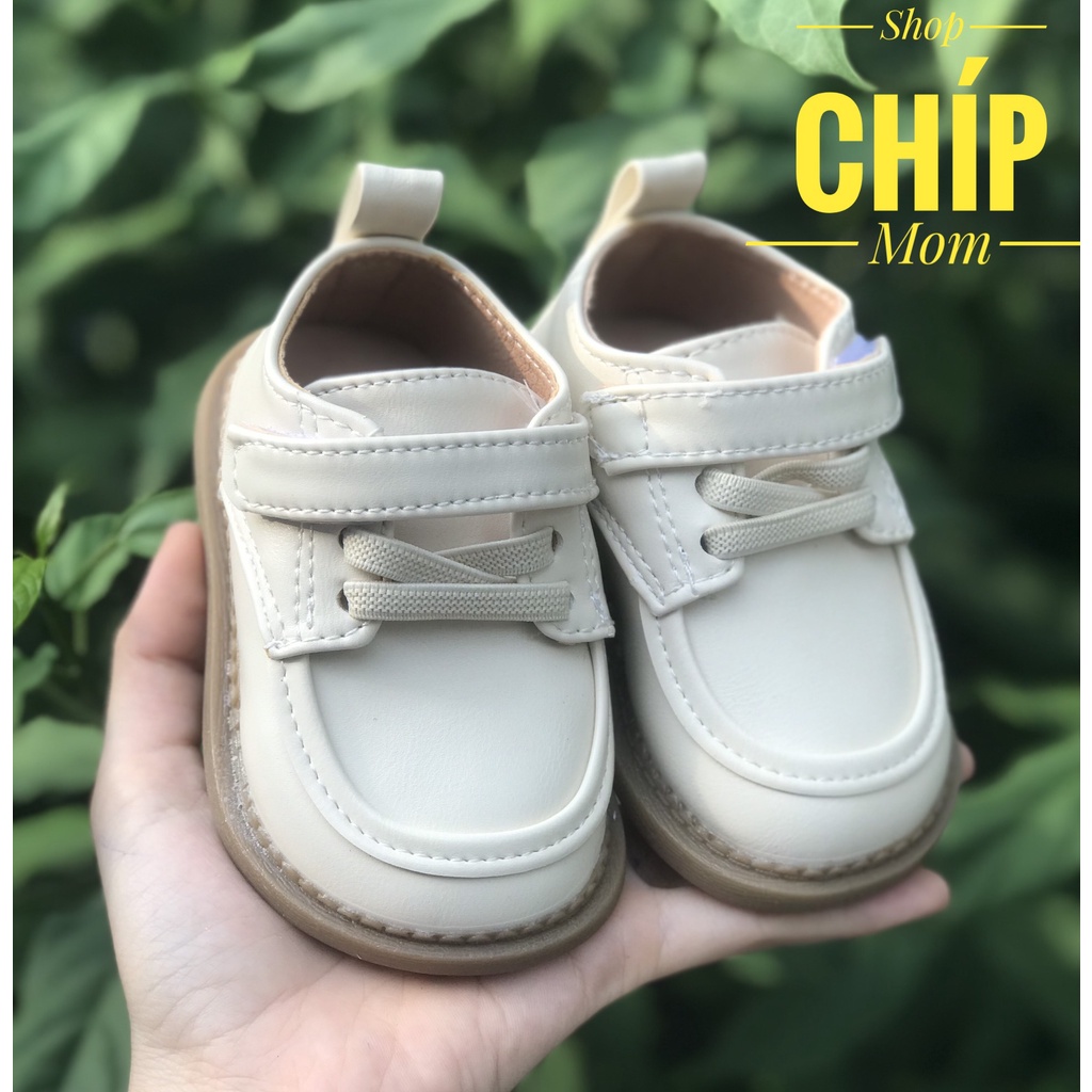 Giày tây tập đi bé trai cho bé gái da PU siêu mềm đế chống trượt QCCC full hộp phong cách hàn quốc BO8815