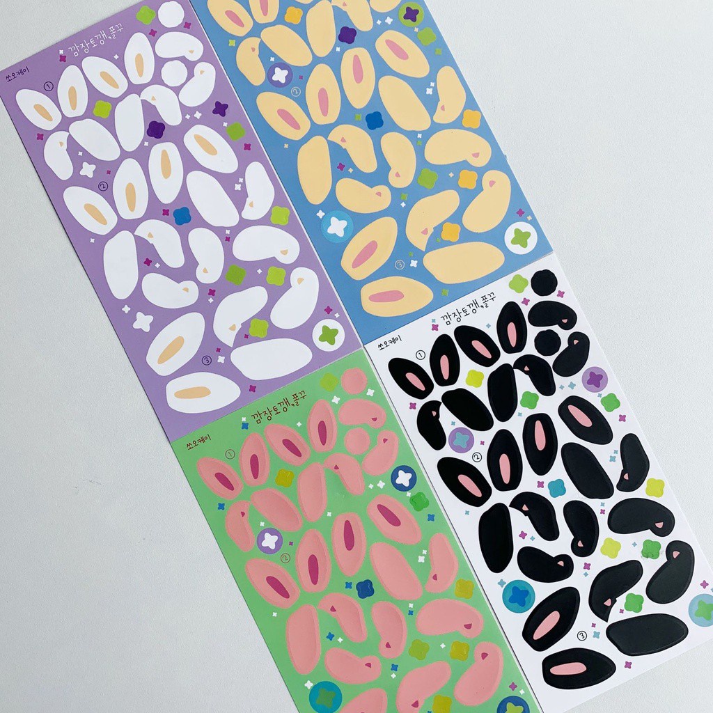 Hình Dán Trang Trí Họa Tiết Tai Thỏ Nhiều Màu Sắc Xinh Xắn Đáng Yêu