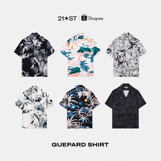 Áo sơmi ngắn tay cổ cuban dáng relax-fit họa tiết 21ST URBAN Guepard Overshirt 22