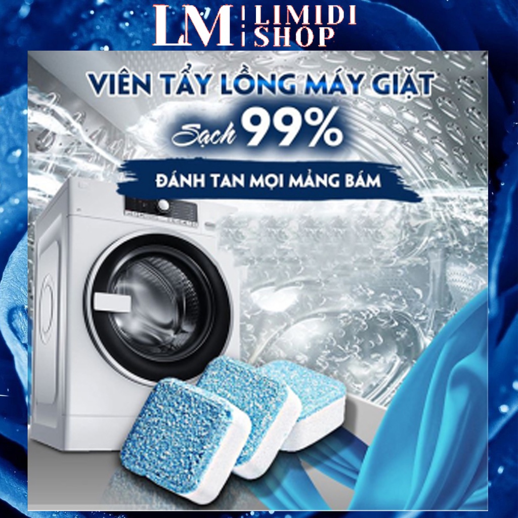 [COMBO 50] Viên Tẩy Lồng Máy Giặt - Làm Sạch Máy Giặt - Vệ Sinh Sạch Vết Bẩn, Loại Bỏ Lông, Cặn, Tóc - LIMIDI