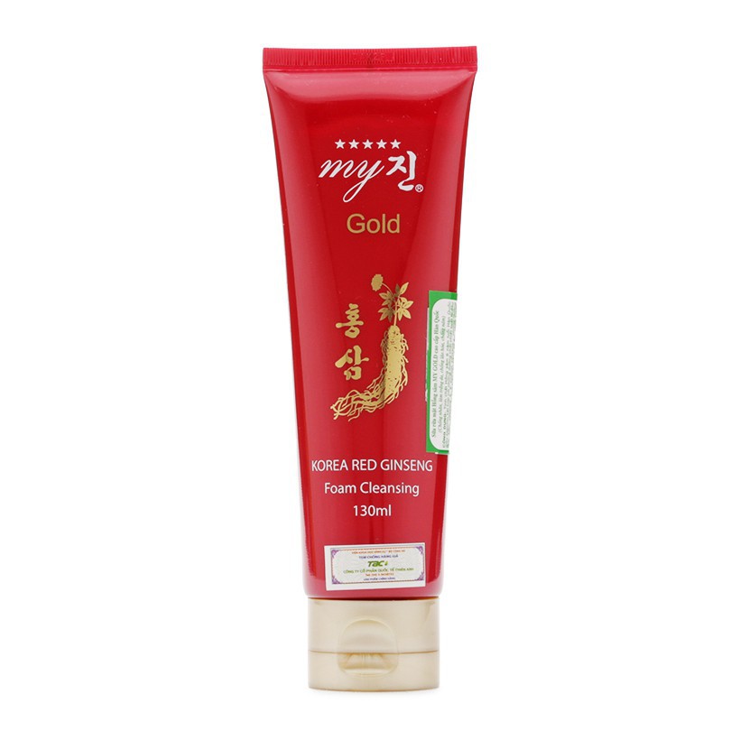 Sữa Rửa Mặt Sâm Đỏ Hàn Quốc My Gold Korea Red Ginseng Foam Cleanser 130ml , Sữa rửa mặt chính hãng