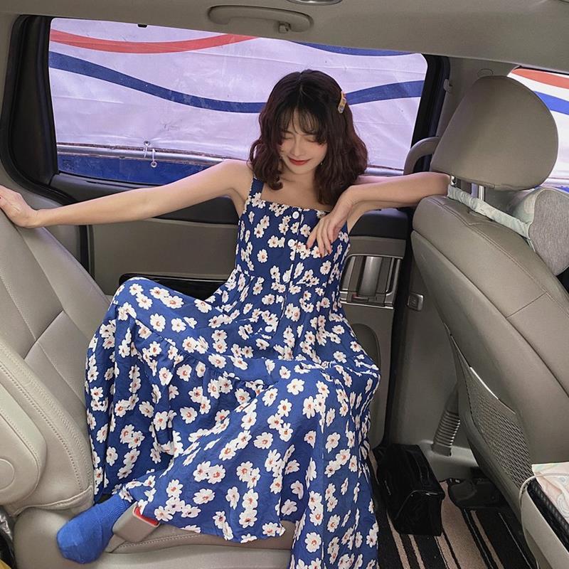 Đầm Hai Dây In Hoa Cúc Nhỏ Xinh Ngọt Ngào Thời Trang Mùa Hè 2022 Mới